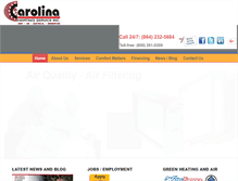 Tablet Screenshot of carolinaheating.com